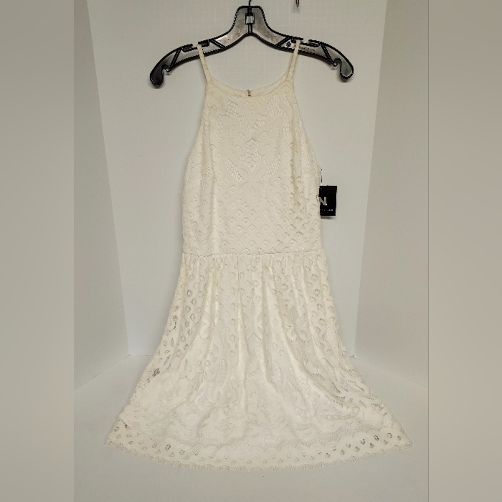 Cream Lace Halter Maxi Dress